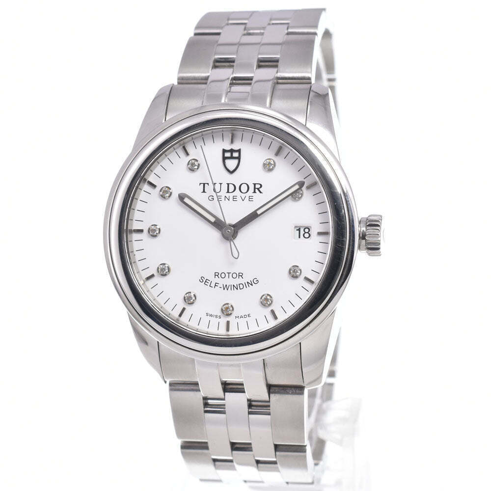 Tudor Style Date Automatic Stainless Steel with Diamonds 38